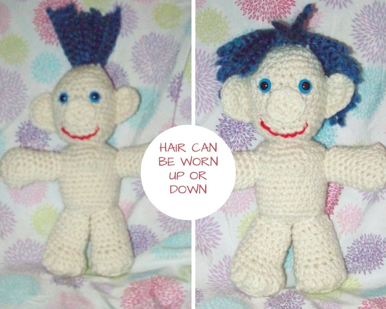 Troll Doll With Blue Hair Amigurmi Toy Troll Plush Troll image 0