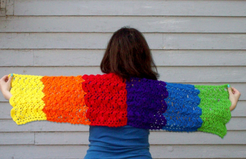 Rainbow Wrap, Women's Fashion Accessory , Prayer Shawl , Crochet Scarf image 2