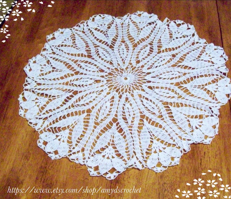 Lace Round Small Tablecloth  Floral Design 100 Percent image 0