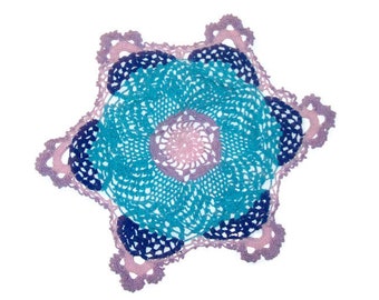 Star Doily Table Mat, Six Points, Crochet Centerpiece, Home Decor