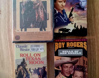 Roy Rogers Western VHS: The Old Corral, Bells of San Angelo, Roll On Texas Moon, City Heat