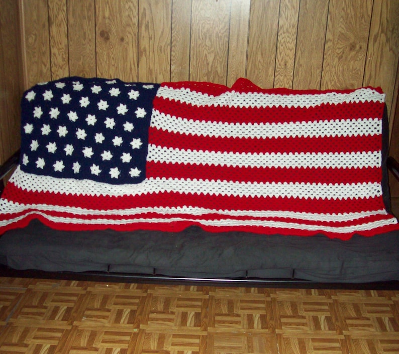 American Flag Afghan  Stars And Stripes  Made To Order  image 0