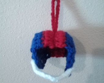 Football Helmet Hanging Ornament, Blue And Red, Gift For Spots Fan, Wall Decoration