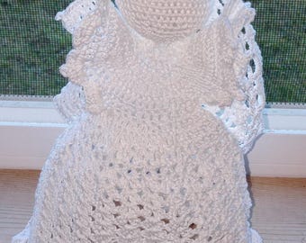Crochet Christmas Angel, Treetop Decoration, Religious Ornament, Cherub