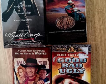 Wyatt Earp, Pure Country,  Lightning Jack, Western Movie Lot, VHS Tapes