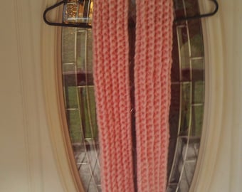 Hand Crochet Chunky Pink Scarf, Premium Soft Yarn