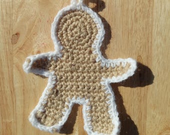 Crocheted Gingerbread Man Ornament, DIY Decoration