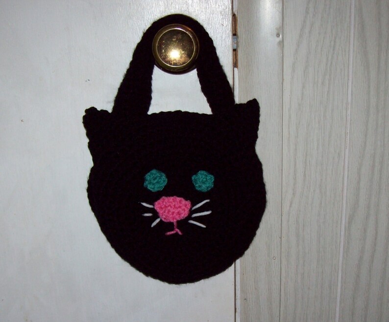 Black Cat Halloween Bag Kids Tote Trick Or Treat Bag image 0