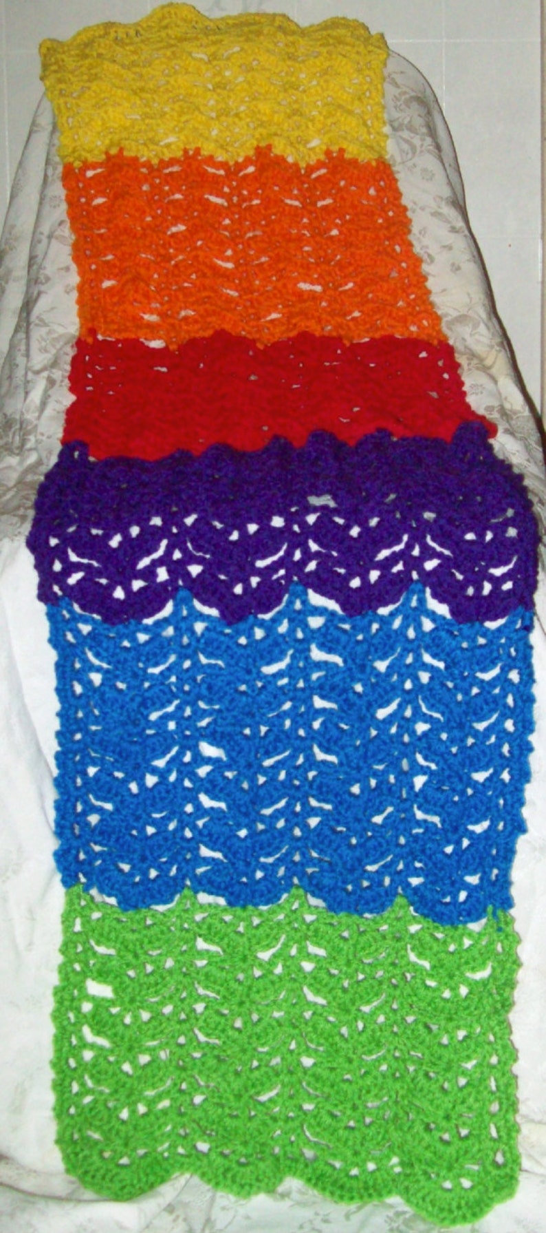 Rainbow Wrap, Women's Fashion Accessory , Prayer Shawl , Crochet Scarf image 3