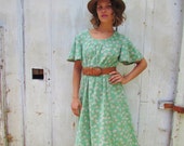 vintage 70s dress - cotton prairie dress country romance