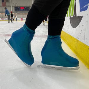 Ocean sparkle blue adult ice skate roller skate boot covers