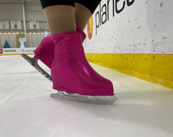 Cubrebotas para patines artísticos y de ruedas para adultos, forro polar aislante opcional - Rosa brillante