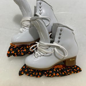 Adult Ice Skate Figure Skate Hockey Skate Blade Soakers- Candy Corn