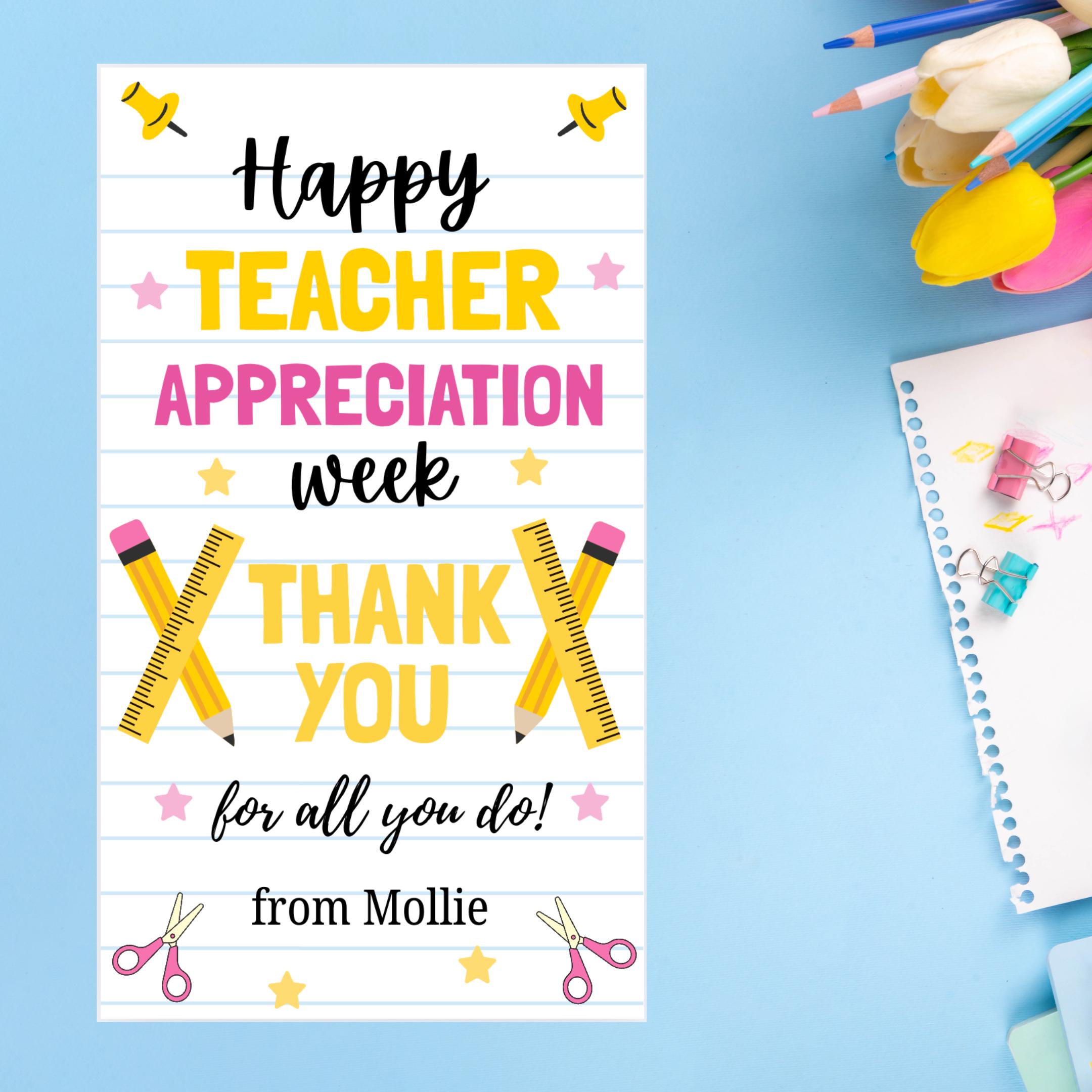 Teacher Appreciation Gift Tag: Editable Canva Template (digital ...