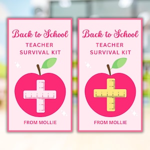 Teacher Survival Kit Tag: Back to School Gift Label (Canva Template)