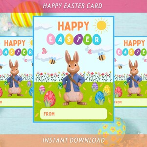 Frohe Ostern Osterkarte, Osterkarte für Kinder, Osterkarte Hase, süße Osterkarte für Schulkinder, Osterkarten für Schulkinder, sofort download