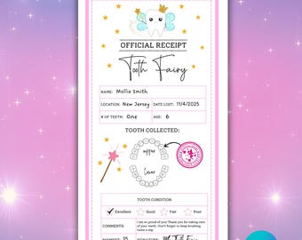 Editable Tooth Fairy Receipt Template: DIY Printable Canva Letter (Digital Download)