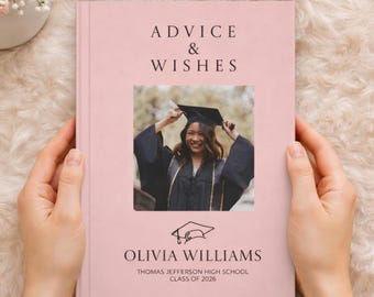 Personalized Graduation Guest Book | University College or High School Guestbook Keepsake Gift, Customized Graduate Notebook Signature Book