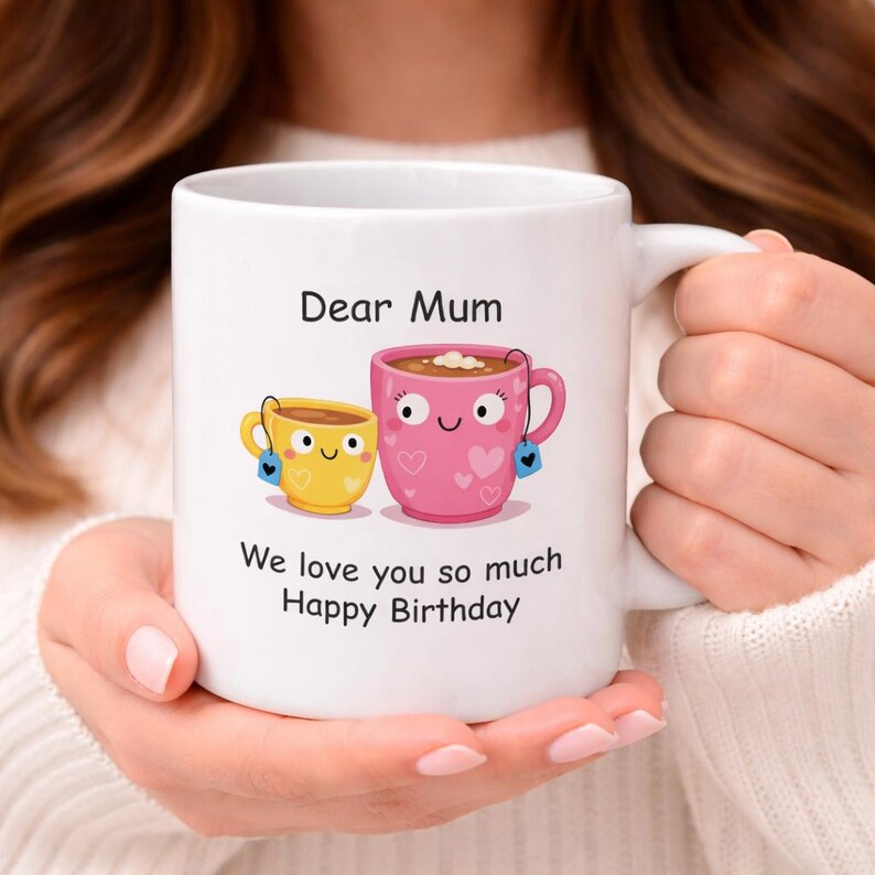Taza personalizada para mamá, la mejor taza de té / Taza del Día de la Madre, regalo de hija o hijo para mamá, abuela, niñera, abuela, abuela, abuela, la mejor taza de cumpleaños imagen 2