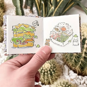 Mini handgemaakt aquarelschetsboek, 2,4 x 2,4 inch, 300 gsm katoenpapier, 20 vellen, reisdagboek, doe-het-zelf notitieboek, draagbaar cadeau voor kunstenaars