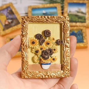 Van Gogh Fridge Magnets: 3D Resin Art Decor, Set of 6
