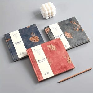 Blocco da disegno Silk Hand, 80 pagine bianche, carta Daolin, copertina rigida in tela, rilegatura a spirale, diario d'arte retrò 7 x 7 pollici, quaderno da disegno per studenti