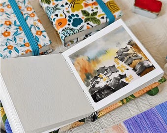 Handmade Mini Watercolor Sketchbook: 300GSM Cotton, Pocket Art Journal