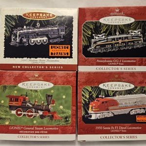 4 Lionel Train locomotive collector&#39;s series Hallmark ornaments