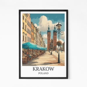 Krakow Poland Travel Poster: Vintage-Style Rynek Glowny Art Print