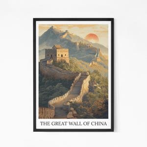 The Great Wall Of China art- Wall Art Poster- China Print-Travel gift Art- Home decor wall art- China travel Poster Art- Poster