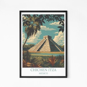 Chichen Itza Travel Poster: Vintage Mexico Wall Art