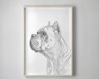 Cane Corso Dog Poster -  pet portrait | memorial gift |  dog print