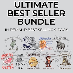 9 Pack Ultimate Bestseller T-Shirt Designs | Digital Download | POD Shirt SVG PNG | Commercial Use