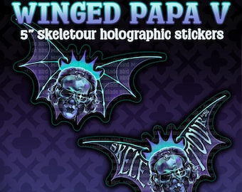SKELETOUR RESTOCK | 5 Inch Winged V Tour Holographic Stickers