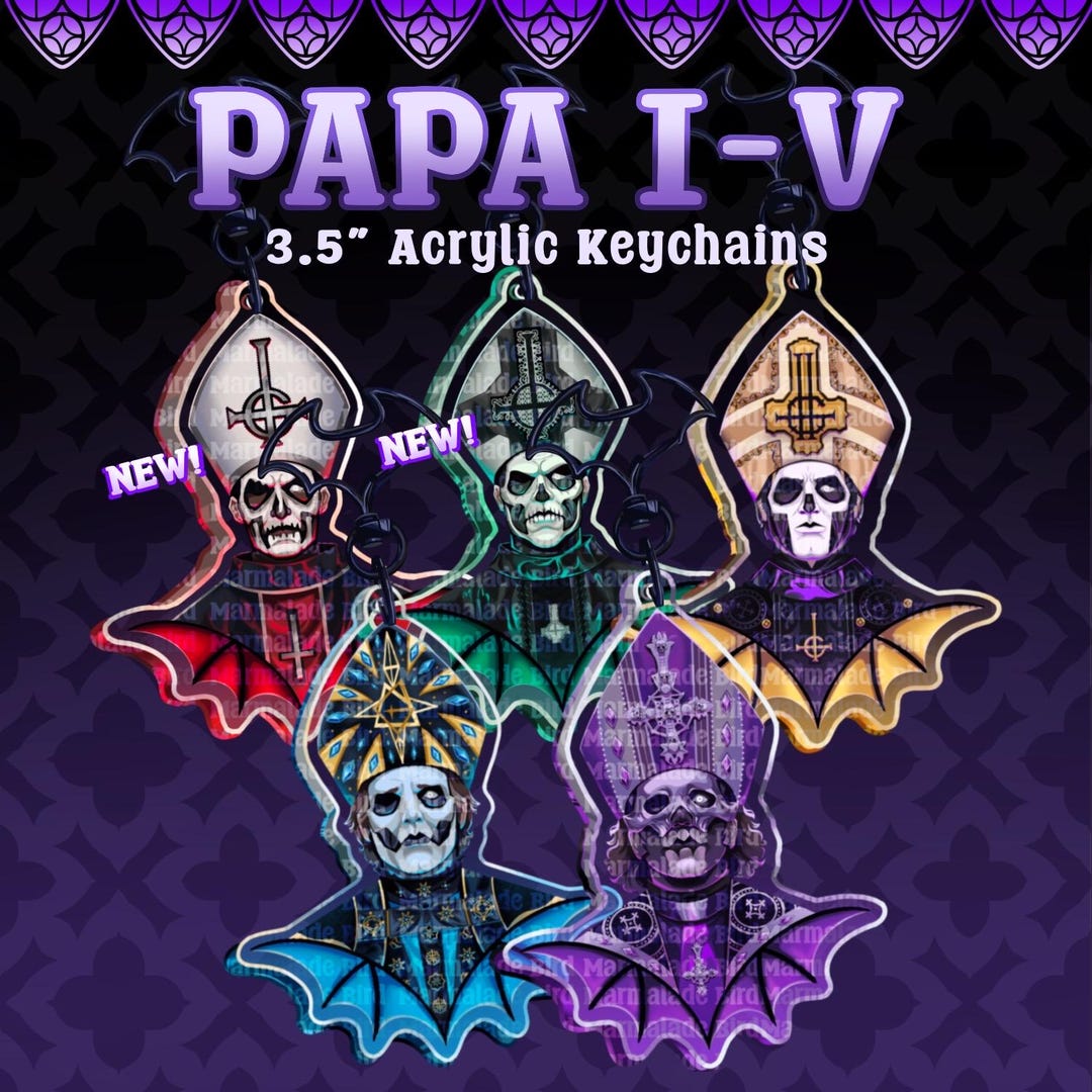 Satan Key V RESTOCK | Satanic Pope 3.5 Inch Acrylic Keychains - Etsy