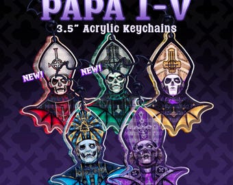 V RESTOCK | Satanic Pope 3.5 inch Acrylic Keychains