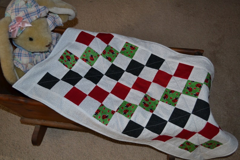 More Lady Bugs Changing Pad/Doll Quilt No. 113 image 1