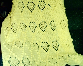 Pineapple Sunshine yellow Baby Afghan