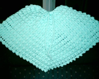 Mint Green Poncho and Hat