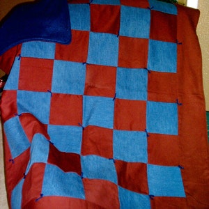 Burgundy Jeans Quilt