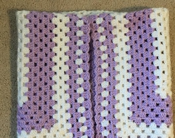 Orchid n white newborn baby blanket