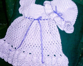 Girl's Lilac Pinafore Dress with hat