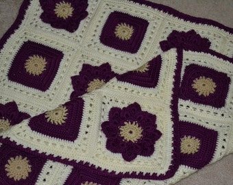 Granny Square Flower afghan