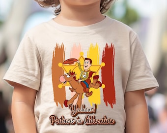Koszulka Disney Woody T-shirt dla młodzieży Toy Story Woody Cowboy Shirt dla chłopców Ubrania w stylu western Koń Casual Country Wear z młodzieżowymi rozmiarami