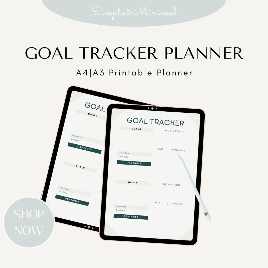 Printable Goal Tracker Planner – Organize, Track & Achieve Your Goals ...