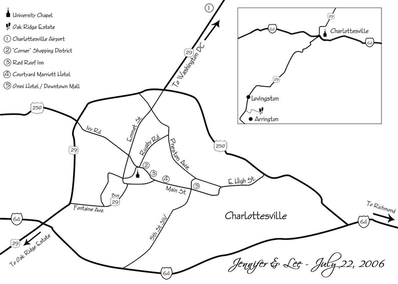 Custom Wedding Invitation Map Insert Etsy