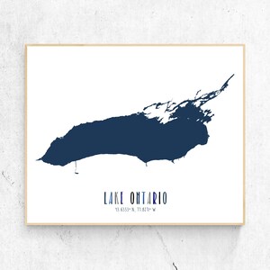 Lake Ontario Poster, Instant Download, Lake Ontario Print, Latitude and Longitude, Modern Wall Art