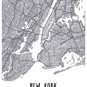 New York City Street Map Poster Instant Download New York - Etsy