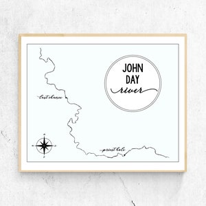 Custom River Map | River Print, Latitude and Longitude, Modern Wall Art, Custom River Poster, River Decor, Gift Map