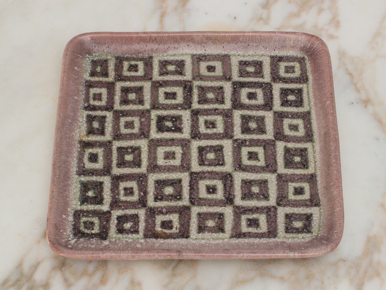 Guido Gambone Square Ceramic Tray image 2